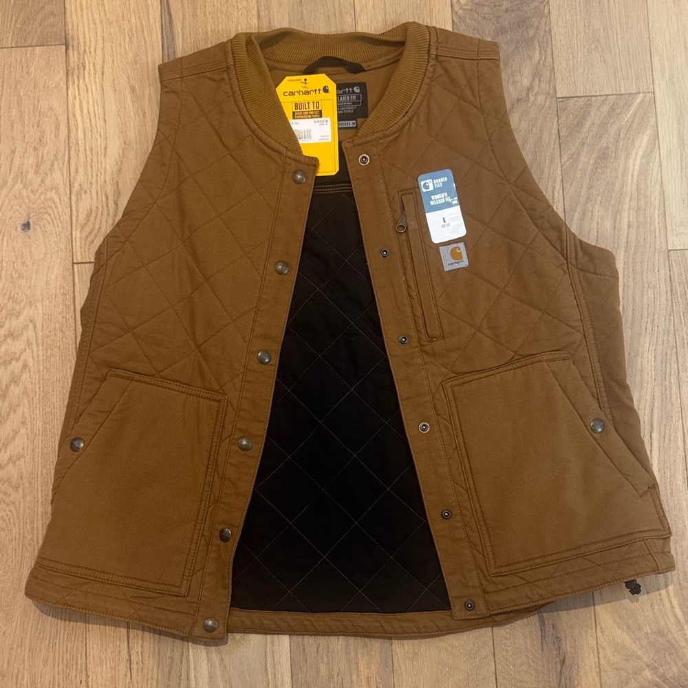 Carhartt Tan Quilted Work Vest